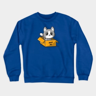 Cute Cat In Box Cartoon Crewneck Sweatshirt